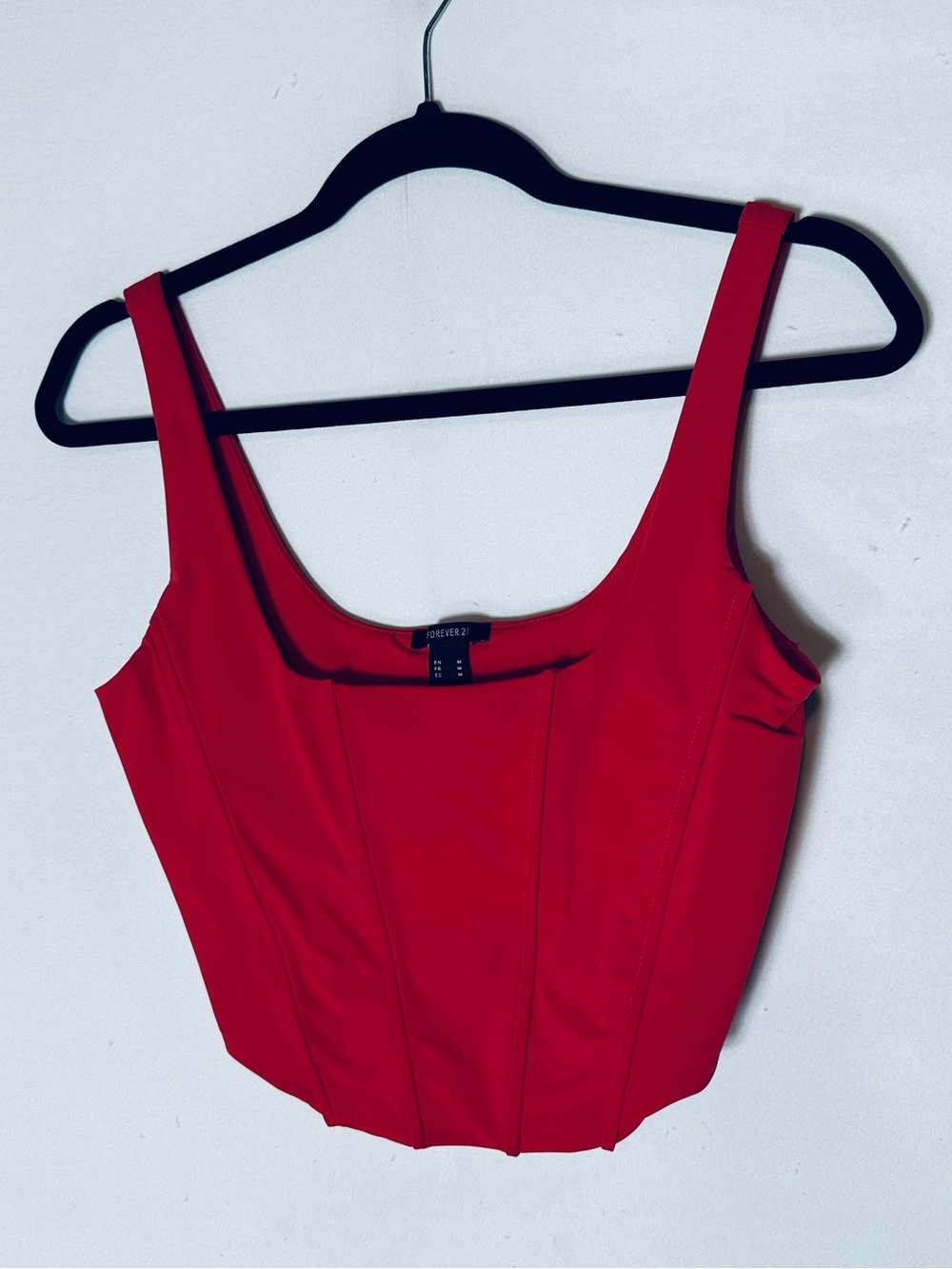Forever 21 Red Sleeveless Cropped Corset Top Size M Festival Sexy Coquette